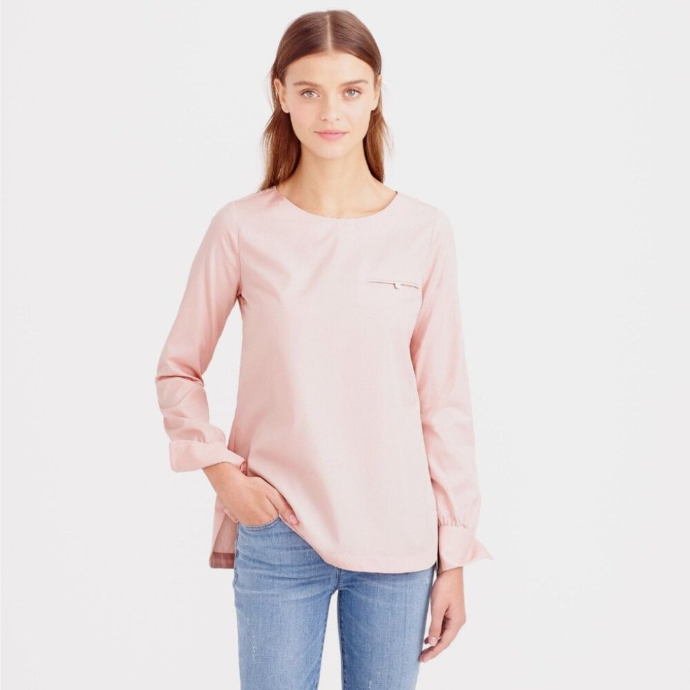 J.Crew Poplin Pocket Top,  sz 12